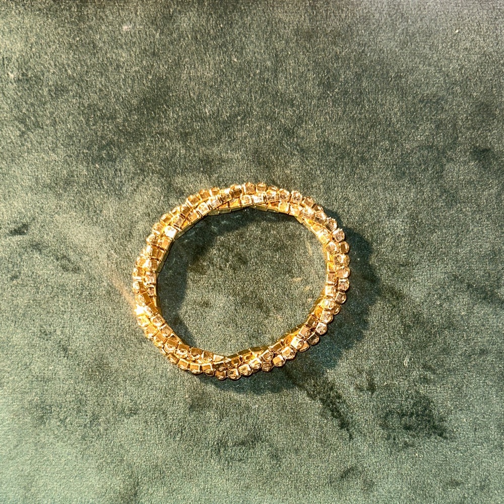 Swarovski Crossed Gold Crystal Tennis Bracelet